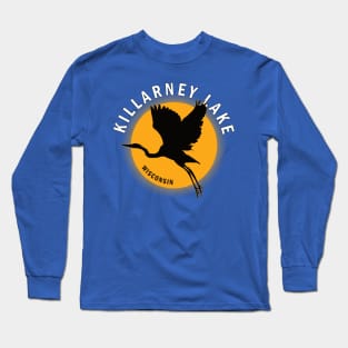 Killarney Lake in Wisconsin Heron Sunrise Long Sleeve T-Shirt